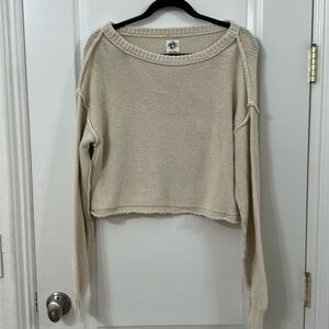 Free People Knit Sweater Size Small Tan Longsleeve